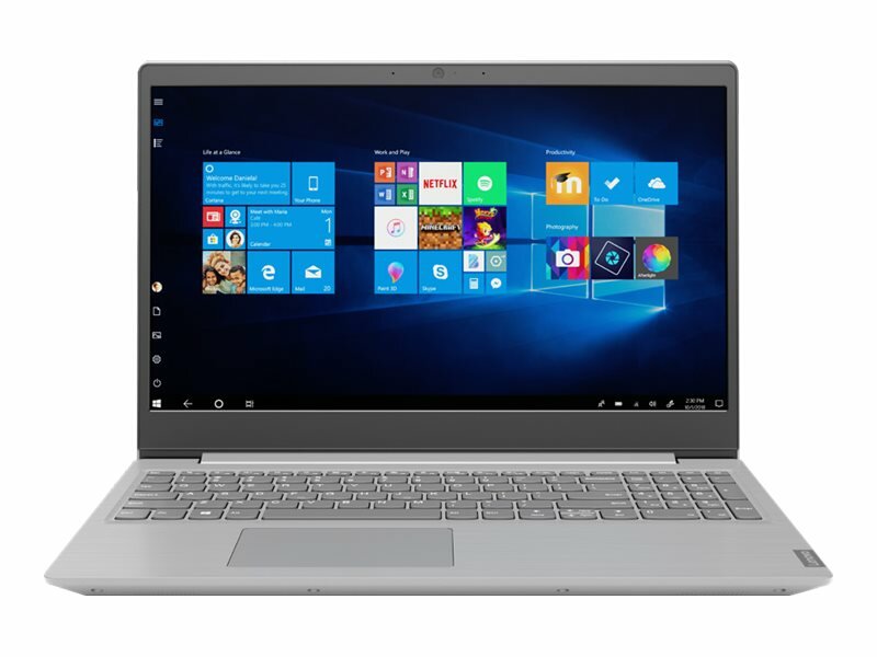 Laptop LENOVO V15-ADA 82C7005YPB | AMD Athlon Gold 3150U | 15.6 FHD | 4GB | 256GB | W10H szary widok od przodu na ekran