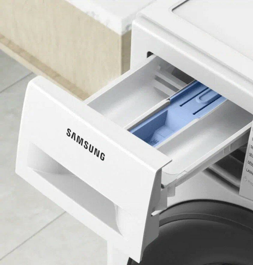Pralko-suszarka Samsung WD80TA046BE otwarta szuflada
