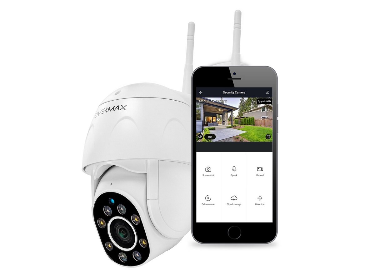 Kamera Overmax Camspot 4.9 Wi-Fi widok telefonu i kamery