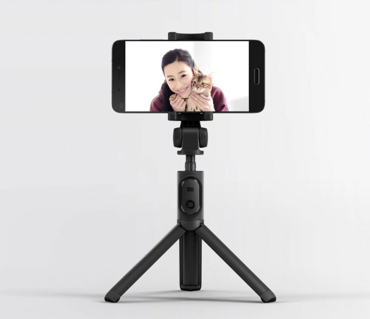 Monopod Xiaomi Mi Selfie Stick Tripod Black rozłożony w statyw