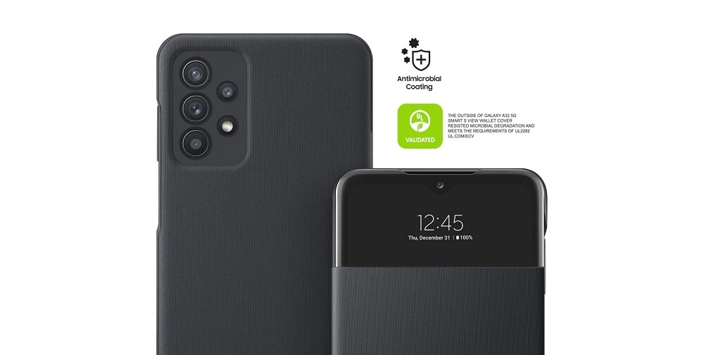 Etui Samsung Smart S View Wallet Cover do Galaxy A32 LTE powłoka antybakteryjna