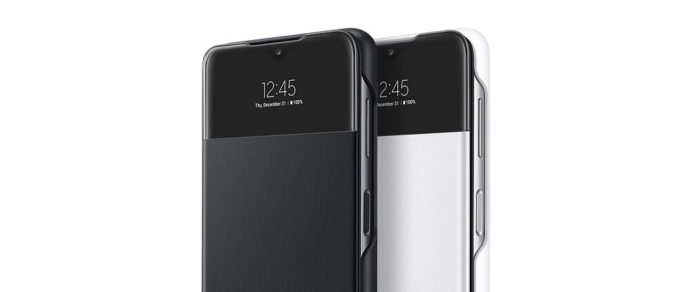 Etui Samsung Smart S View Wallet Cover do Galaxy A32 LTE widok na małe przezroczyste okno w etui