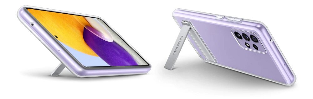 Etui Samsung Clear Standing Cover do Galaxy A72 widok na nóżkę w etui
