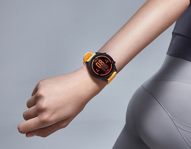 Smartwatch Xiaomi XMWTCL02 Mi Watch Black pomarańczowy wyświetlacz LED