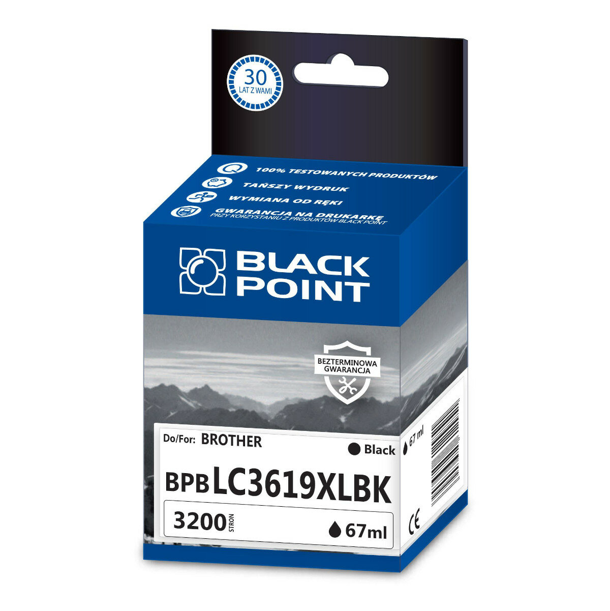 Tusz Black Point BPBLC3619XLBK widok na front