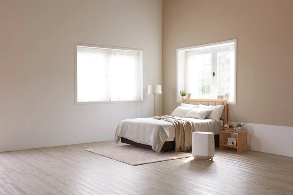 Oczyszczacz powietrza Coway Hue & Healing i nawilżacz 2w1 styl i design, jak wygląda w mieszkaniu