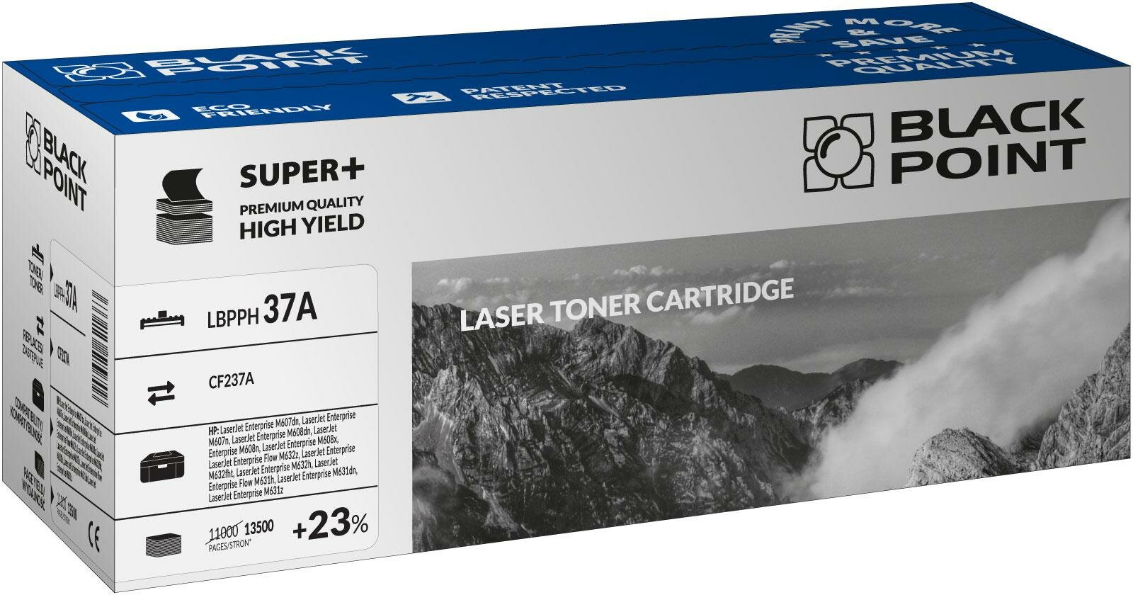 Toner laserowy Black Point Super Plus LBPPH37A widok pod kątem na opakowanie