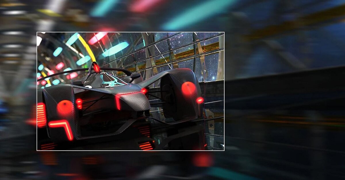 Monitor LG 31,5” UltraGear 32GN600-B obraz z gry wyścigowej