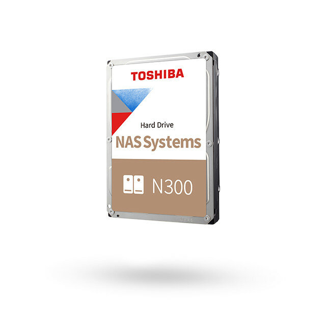 Dysk HDD Toshiba N300 6TB widok od przodu pod lekkim skosem od prawej strony