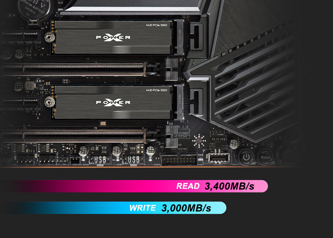 Dysk SSD Silicon Power XD80 512GB SP512GBP34XD8005  dyski zamontowane w płycie głównej