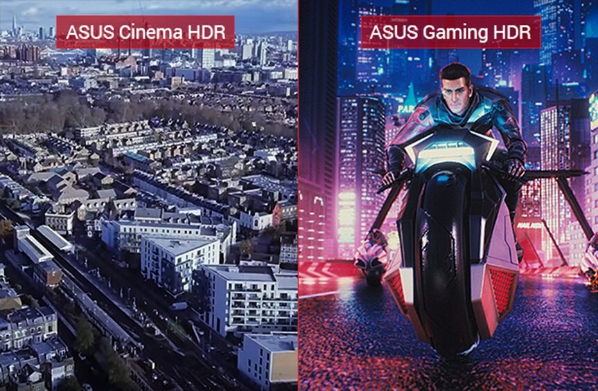Monitor Asus VP32UQ przedstawienie funkcji Cinema oraz Gaming