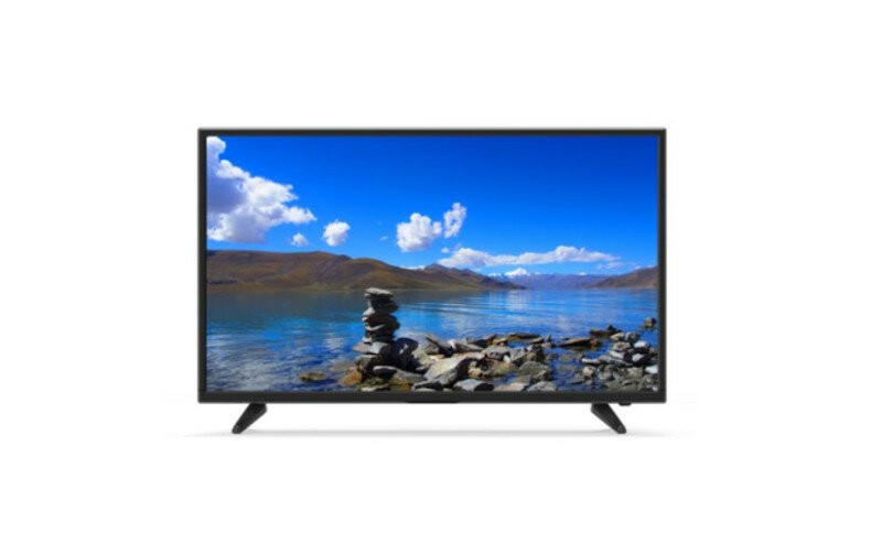 Telewizor LIN LED 32LHD1510 telewizor przodem na wyświetlaczu brzeg jeziora