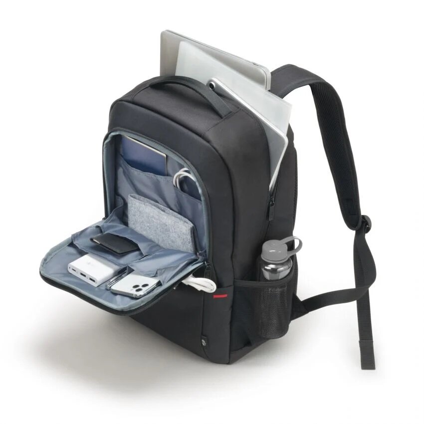 Plecak na laptopa DICOTA Eco Backpack Plus BASE 13-15.6i i przykładowe ułożenie rzeczy