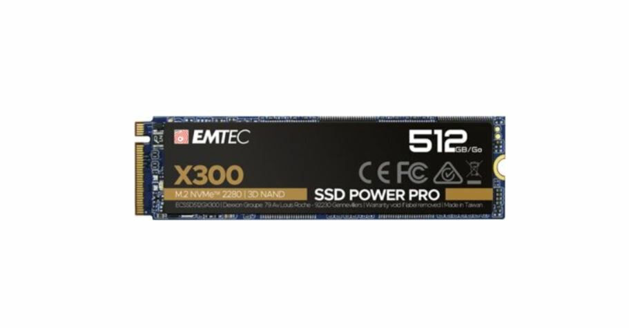Dysk Emtec SSD M2 Nvme X300 512GB od przodu 