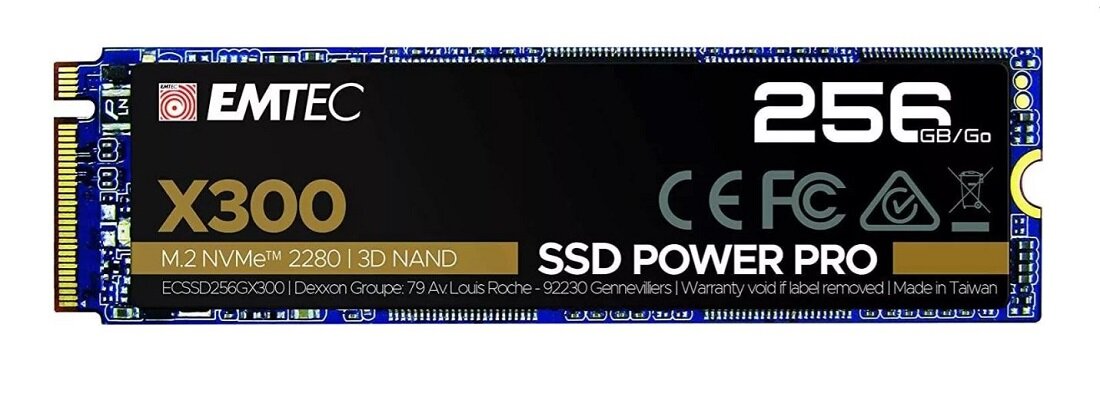 Dysk Emtec SSD M2 Nvme X300 256GB od przodu 