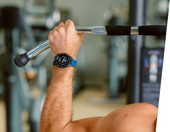 Smartwatch Garett Sport Activity czarny widok od przodu na tarczę zegarka