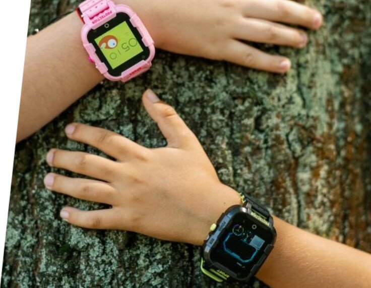 Smartwatch Garett Kids Protect 4G różowy i czarny z kolorowym wyświetlaczem