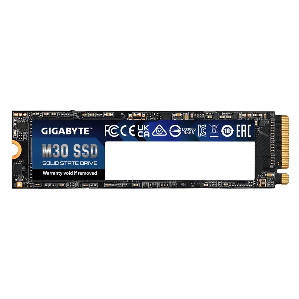 Dysk SSD Gigabyte M30 512GB M.2 GP-GM30512G-G  widok dysku w poziomie