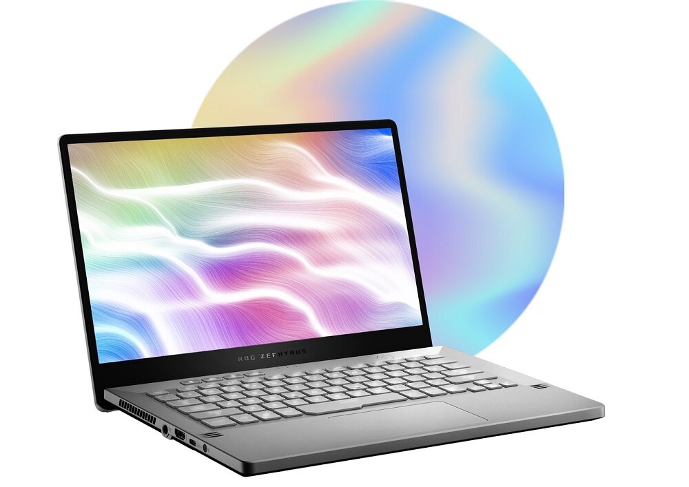 Laptop Asus ROG Zephyrus G14 GA401 GA401QC-HZ010T widok na przód laptopa pod skosem