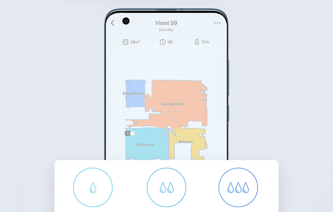 Inteligentny odkurzacz Viomi S9 Alpha zaprogramowanie odkurzacza w aplikacji mobilnej