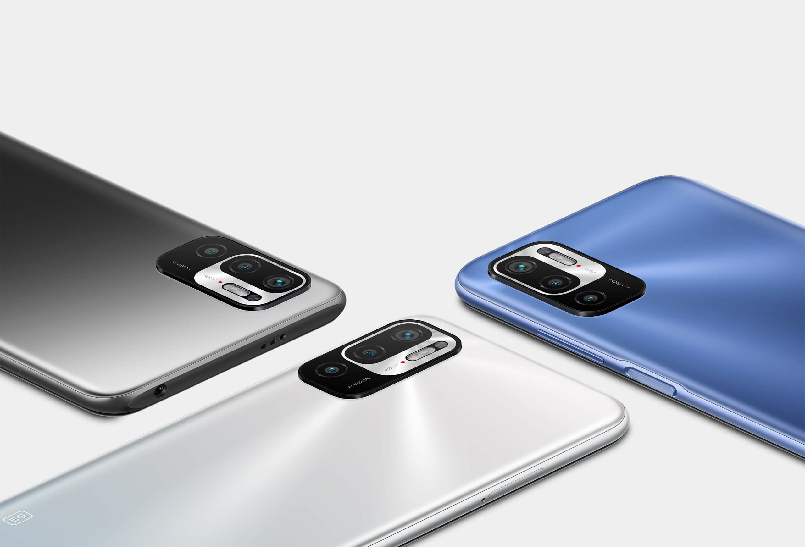 Smartfon Xiaomi Redmi Note 10 5G 4/64GB Nighttime Blue widok na dostępne z tyłu telefonu aparaty