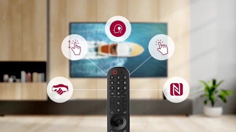 Telewizor LG 43 43UP7800 UHD 4K 2021 AI TV ze sztuczną inteligencją wizualizacja funkcji pilota