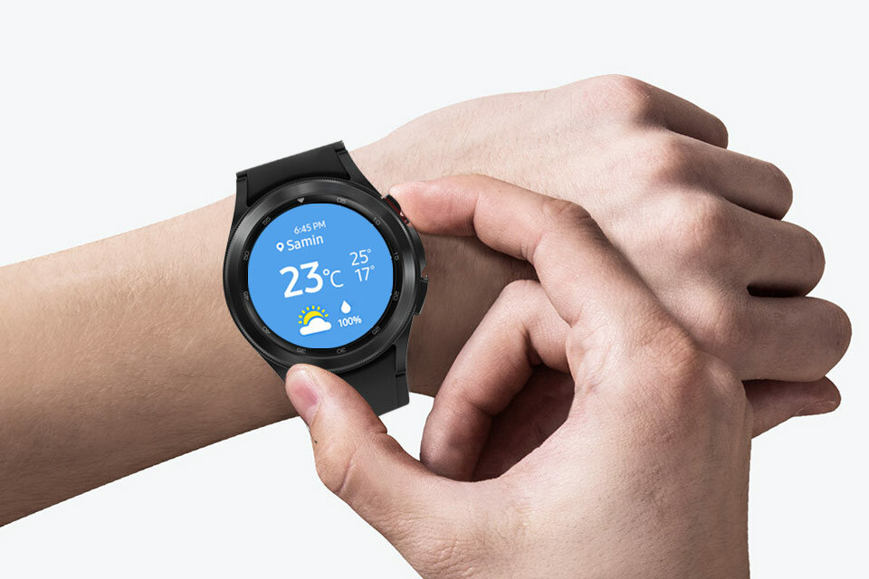 Smartwatch Samsung Galaxy Watch 4 Classic LTE 46mm czarny sprawdzenie pogody
