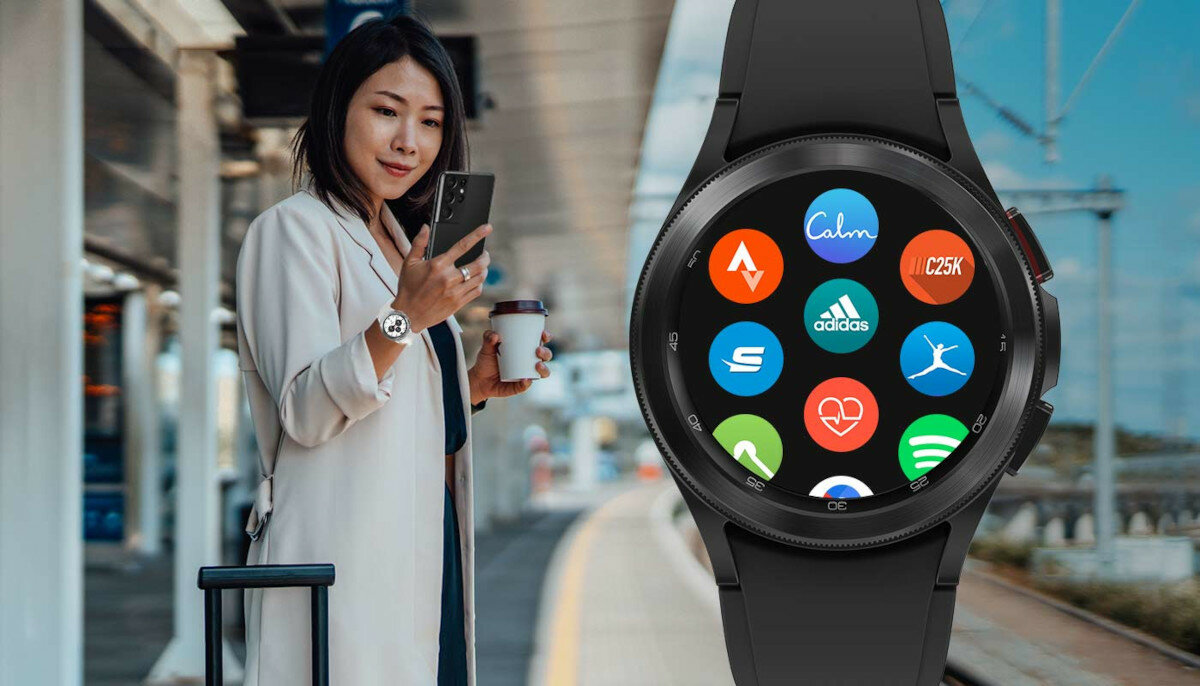 Smartwatch Samsung Galaxy Watch 4 Classic LTE 42mm srebrny wyświetlacz z aplikacjami