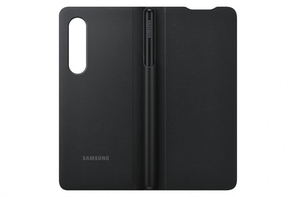 Etui Samsung Flip Cover with Pen Black do Galaxy Z FOLD 3 5G EF-FF92PCBEGEE czarne strona tylna i frontowa