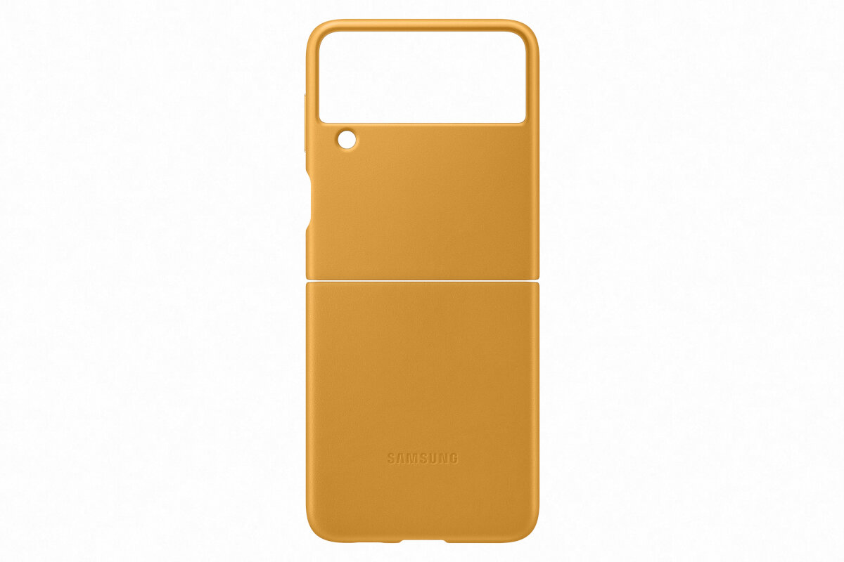 Etui Samsung Leather Cover Mustard do Galaxy Z FLIP 3 5G EF-VF711LYEGWW musztarda strona frontowa