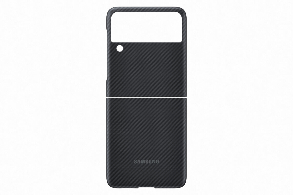 Etui Samsung Aramid Cover Black do Galaxy Z FLIP 3 5G  EF-XF711SBEGWW Aramid Black strona frontowa
