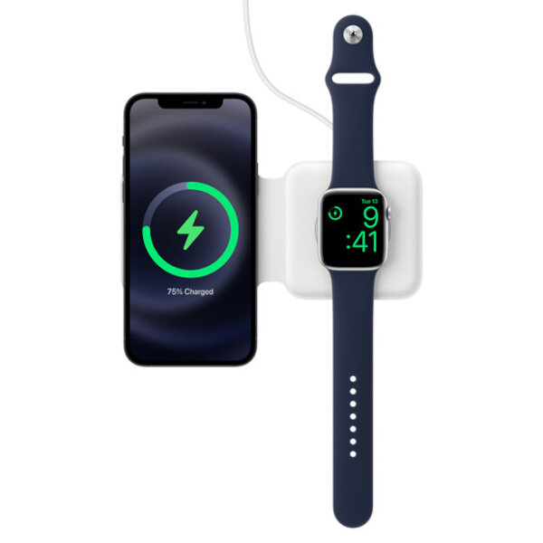 Ładowarka Apple MagSafe Duo Charger biała telefon i zegarek
