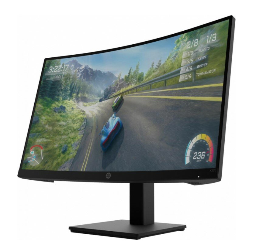 Monitor HP X27c FHD Gaming (32G13E9) widok lewy skos