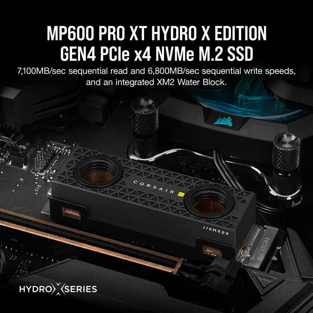 Dysk SSD Corsair MP600 PRO XT Hydro X Edition zdjęcie zamontowanego dysku