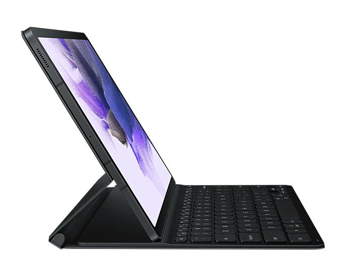 Etui Samsung Book Cover z klawiaturą Black widok na bok z tabletem