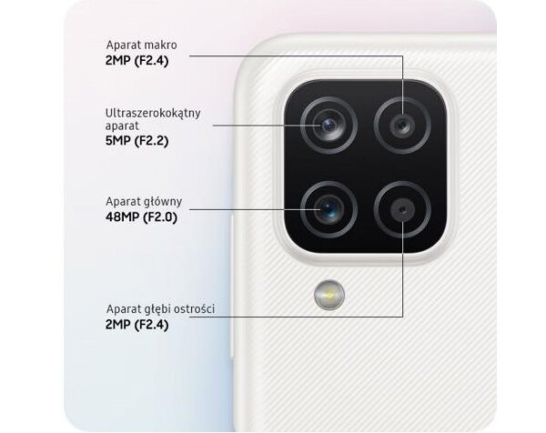 Smartfon Samsung Galaxy A12 SM-A127FZWVEUE widok na wyspę z obiektywami