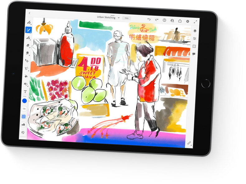 iPad 10.2 Wi-Fi + Cellular 64GB Silver włączona aplikacja do rysowania