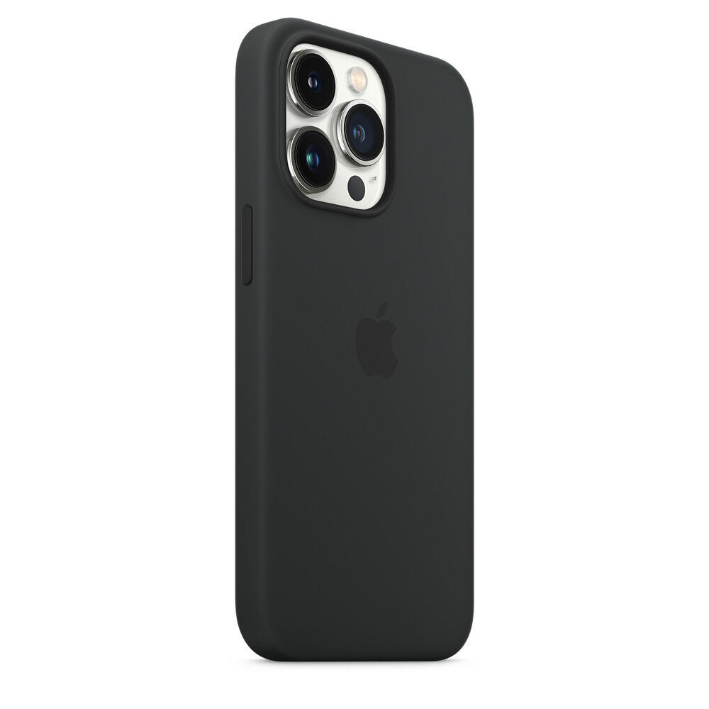 Apple iPhone 13 Pro Silicone Case with MagSafe – Midnight widok na tył urządzenia z etui