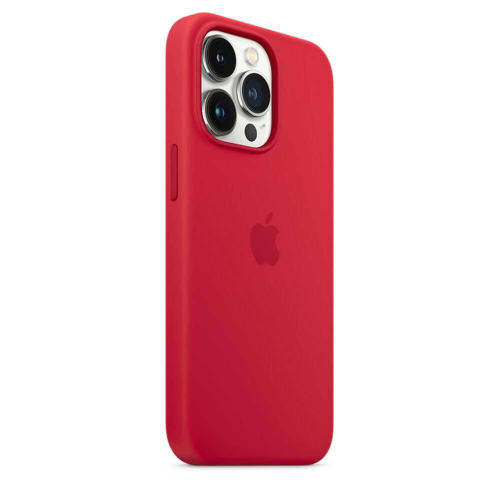 Apple iPhone 13 Pro Silicone Case with MagSafe – (PRODUCT)RED widok na tył urządzenia z etui