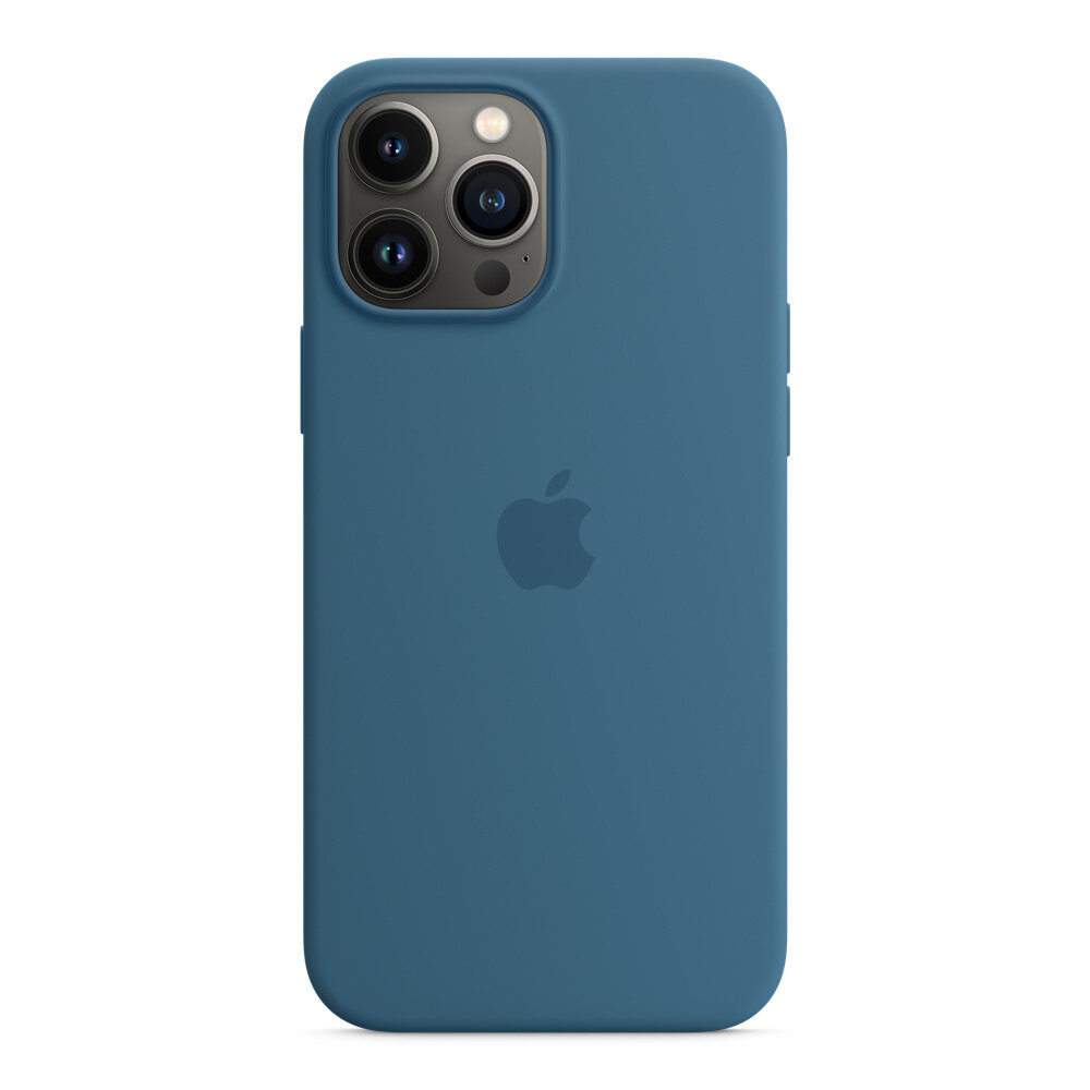 Apple iPhone 13 Pro Max Silicone Case with MagSafe – Blue Jay widok na tył urządzenia z etui