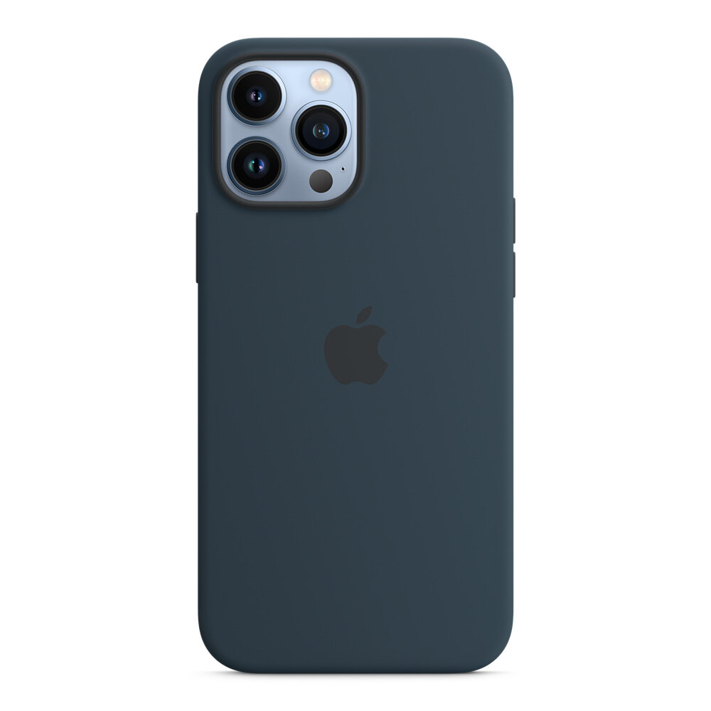 Apple iPhone 13 Pro Max Silicone Case with MagSafe – Abyss Blue widok na tył urządzenia z etui