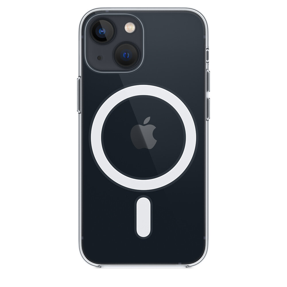 Apple iPhone 13 mini Clear Case with MagSafe widok na tył urządzenia z etui