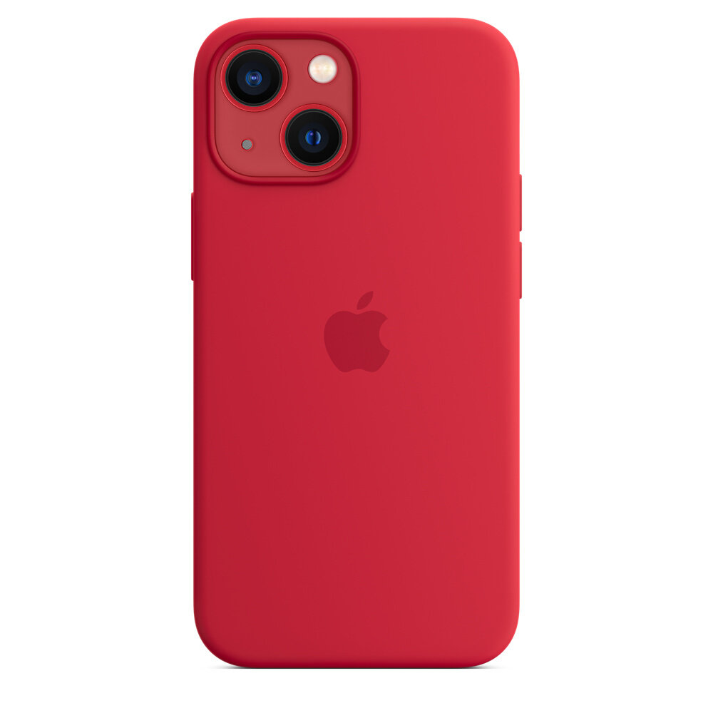 Silikonowe etui z MagSafe do iPhone’a 13 mini – (PRODUCT)RED widok na tył urządzenia z etui
