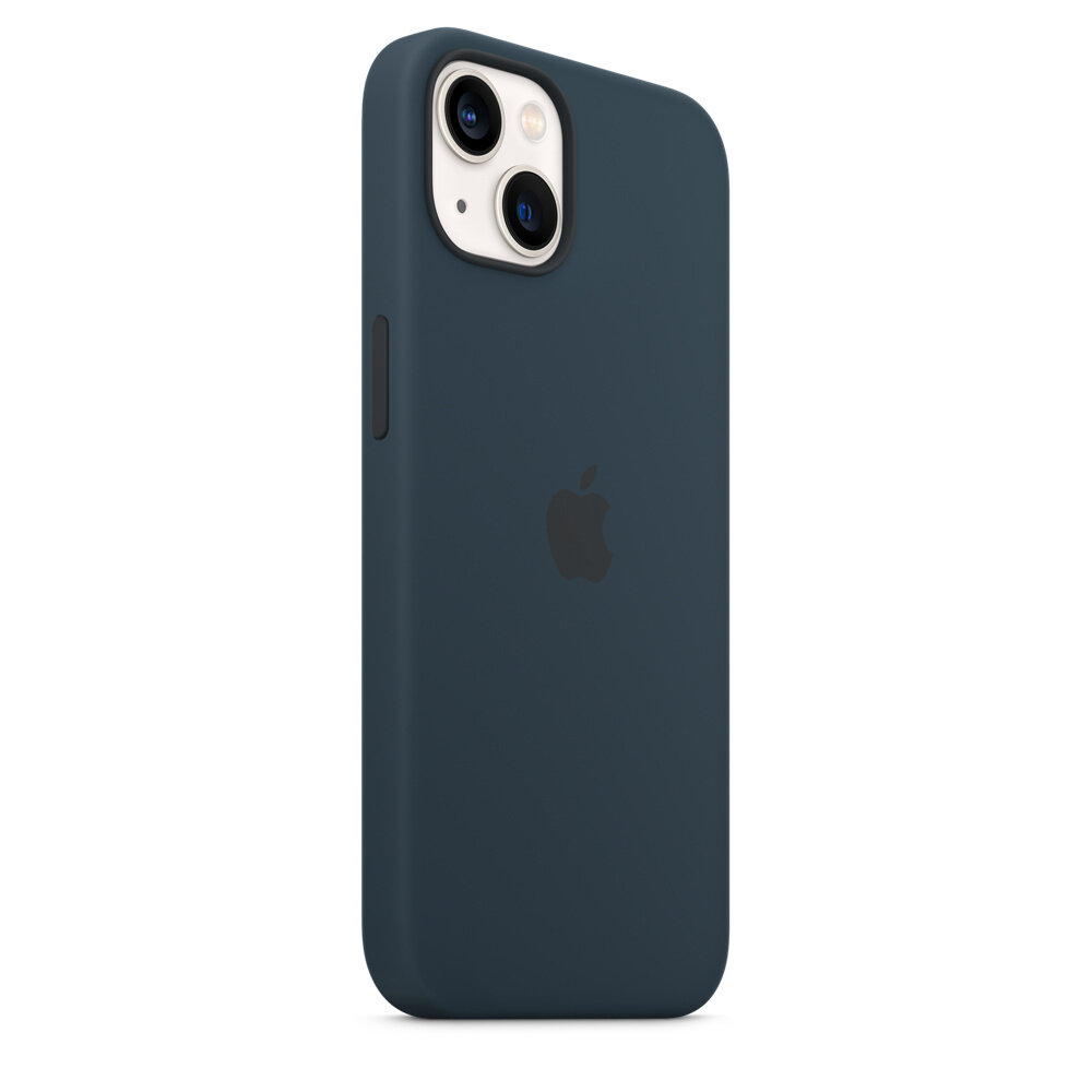 Silikonowe etui z MagSafe do iPhone’a 13 – błękitna toń widok na tył urządzenia z etui