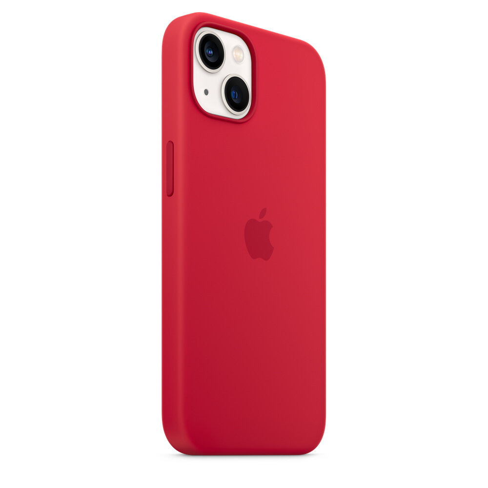 Silikonowe etui z MagSafe do iPhone’a 13 – (PRODUCT)RED widok na tył urządzenia z etui