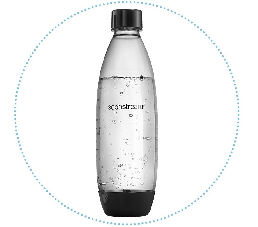 Ekspres SodaStream Terra widok na butelkę o pojemności 1 l od przodu