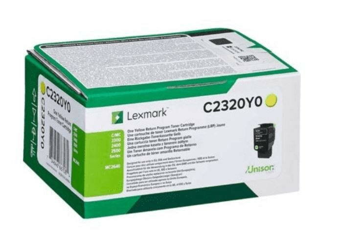 Toner Lexmark C2320Y0 Zółty z przodu