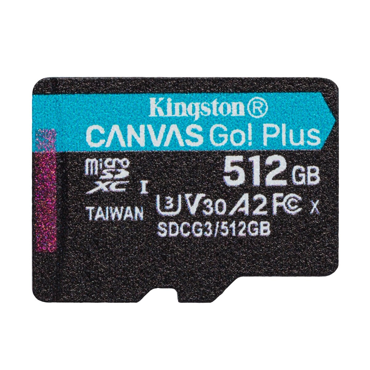 Karta pamięci Kingston Canvas Go! Plus MicroSD 512GB widok karty od przodu