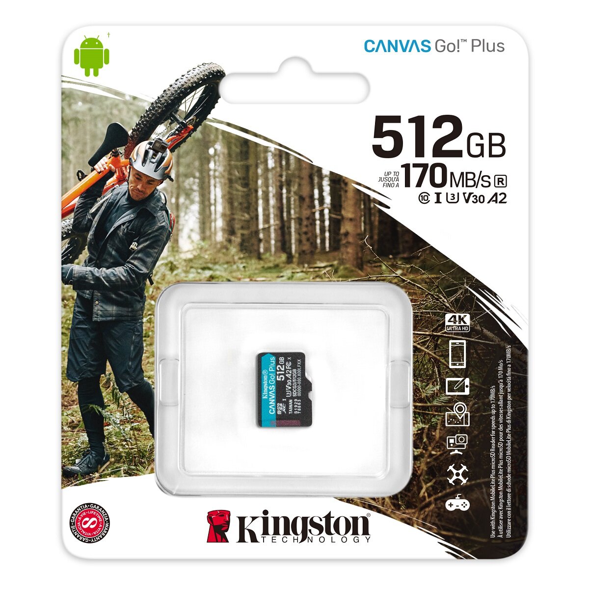 Karta pamięci Kingston Canvas Go! Plus MicroSD 512GB opakowanie karty pamięci