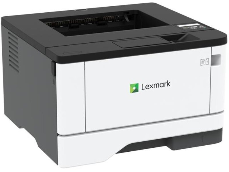 Drukarka Lexmark MS431 laserowa pokazana po skosie na białym tle